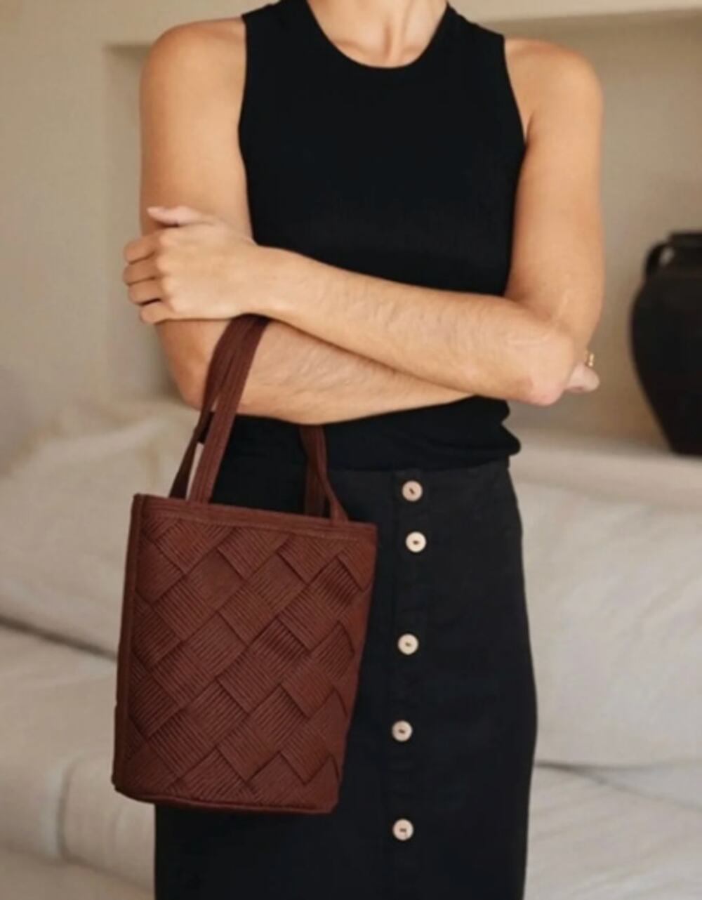 Bembien Chestnut Bonita Crossbody Bucket Bag